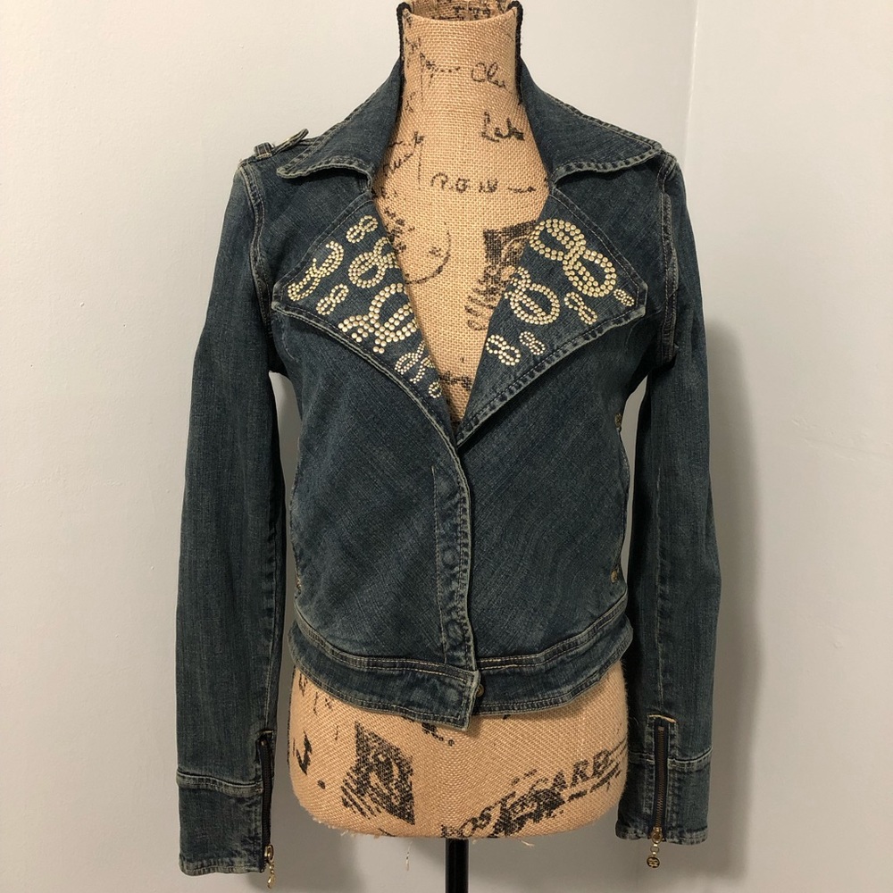 {Enyce} Gold Studded Denim Jacket